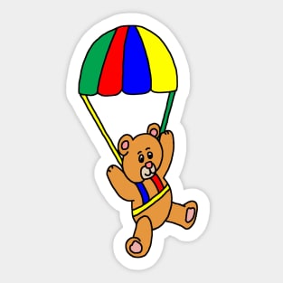 Parachute Teddy Bear Sticker